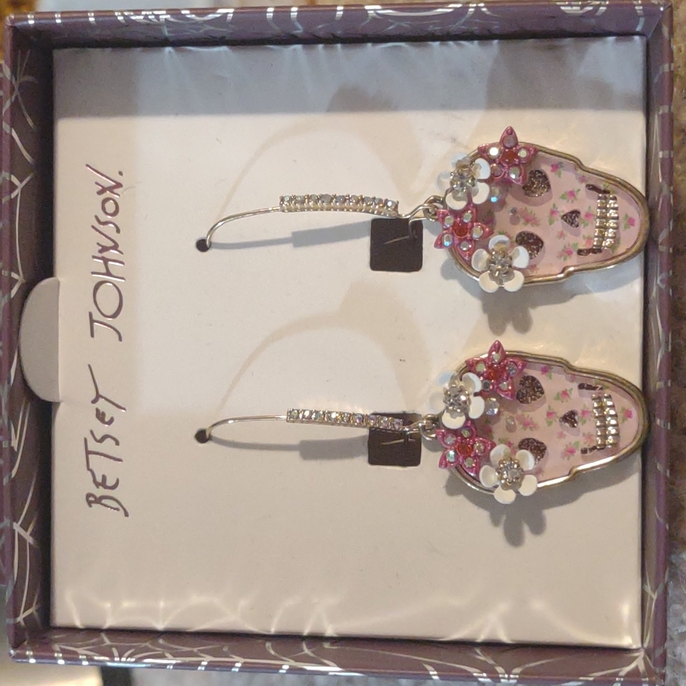 Betsey Johnson sugar skull earrings
